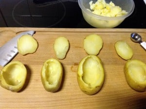 Gevulde aardappel met roomkaas